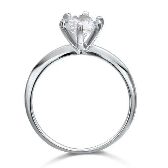 1 Carat Created Diamond Engagement Sterling 925 Silver Ring XFR8027
