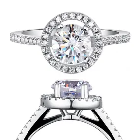 1.25 Carat Round Cut Created Diamond 925 Sterling Silver Wedding Engagement Ring XFR8003