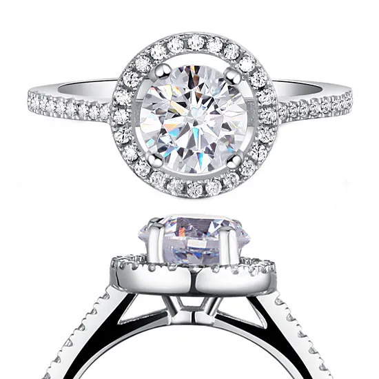 1.25 Carat Round Cut Created Diamond 925 Sterling Silver Wedding Engagement Ring XFR8003