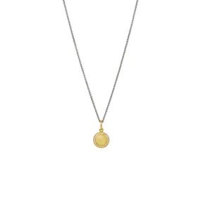 14 Karat Yellow Gold TALANA disc Pendant with Round Diamonds