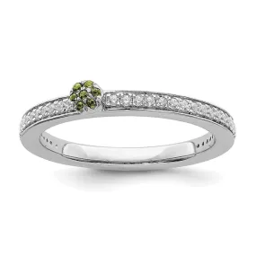 14k White Gold Stackable Expressions Peridot and Diamond Ring | SK2083