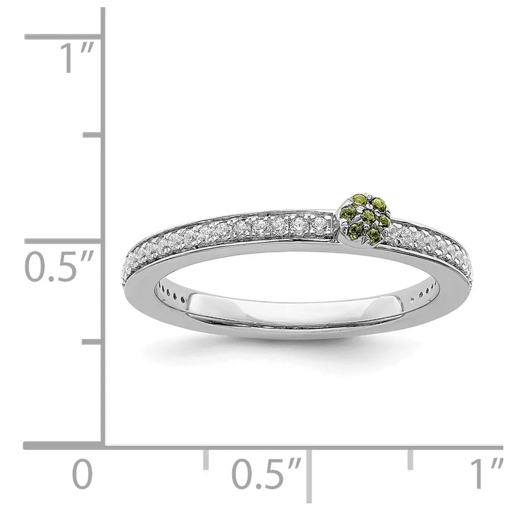 14k White Gold Stackable Expressions Peridot and Diamond Ring | SK2083