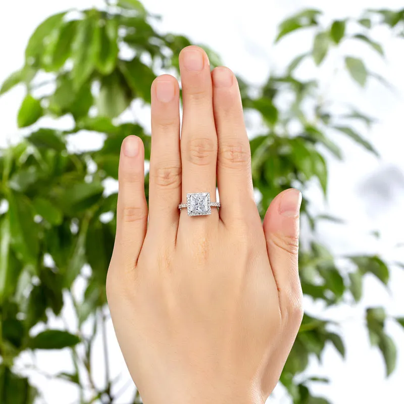 1.5 Ct Princess Created Diamond Solid 925 Sterling Silver Wedding Anniversary Engagement Ring Jewelry XFR8231