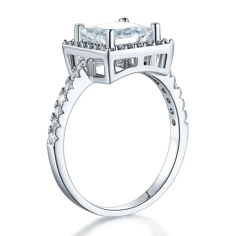 1.5 Ct Princess Created Diamond Solid 925 Sterling Silver Wedding Anniversary Engagement Ring Jewelry XFR8231