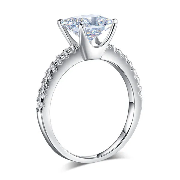 1.5 Ct Princess Cut Created Diamond 925 Sterling Silver Wedding Ring Engagement Promise Anniversary XFR8247