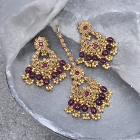 Amal Antique Polki Tikka Set