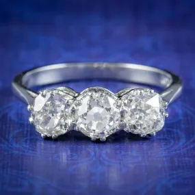 Antique Edwardian Diamond Trilogy Ring 2.10ct Of Diamond Circa 1905