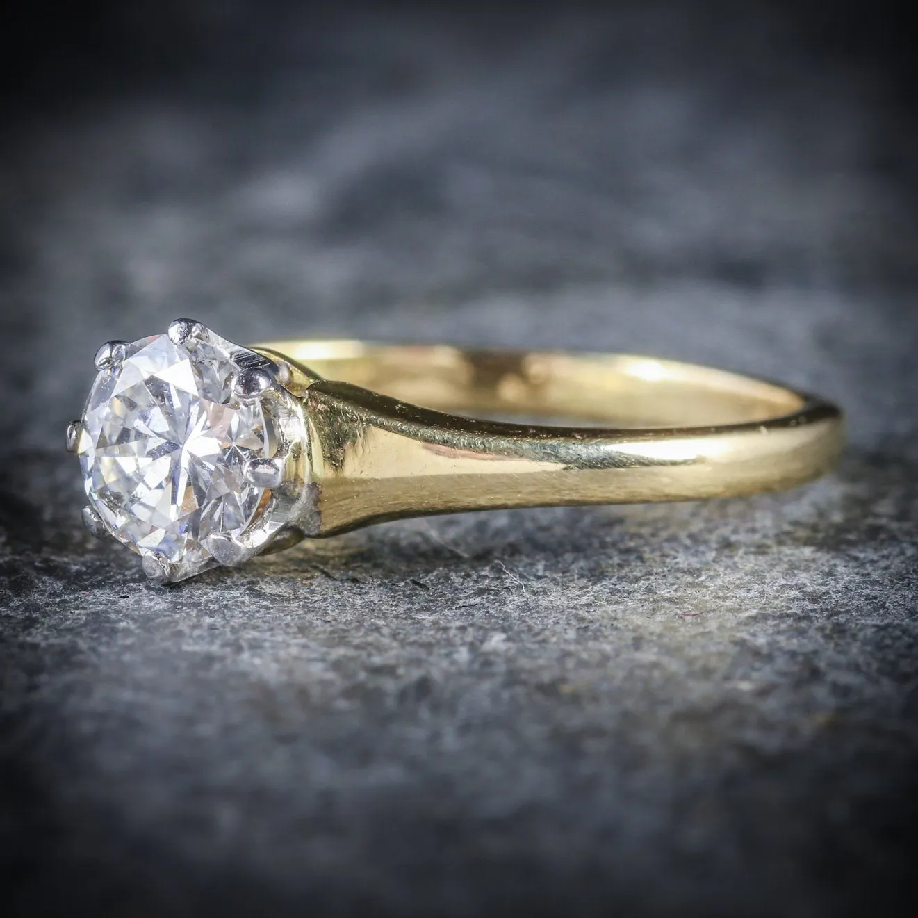 Antique Victorian Diamond Engagement Ring Circa 1900 18Ct Gold 0.70Ct