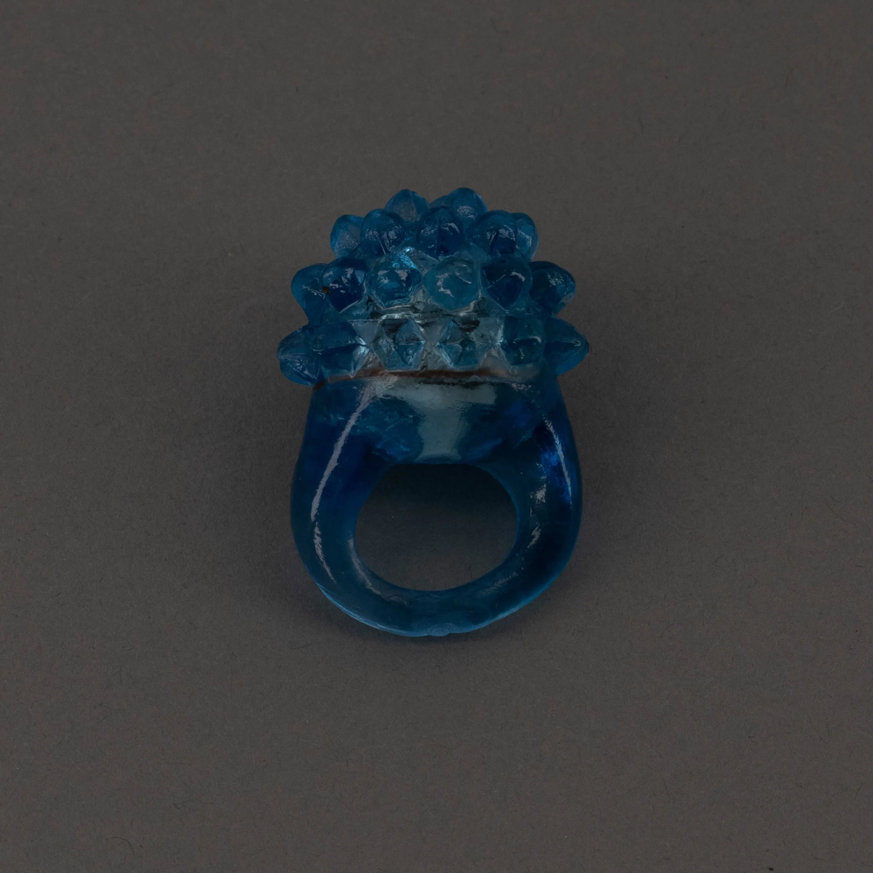 Blue Light Up Flashing LED Jelly Bumpy Rings - Pack of 12