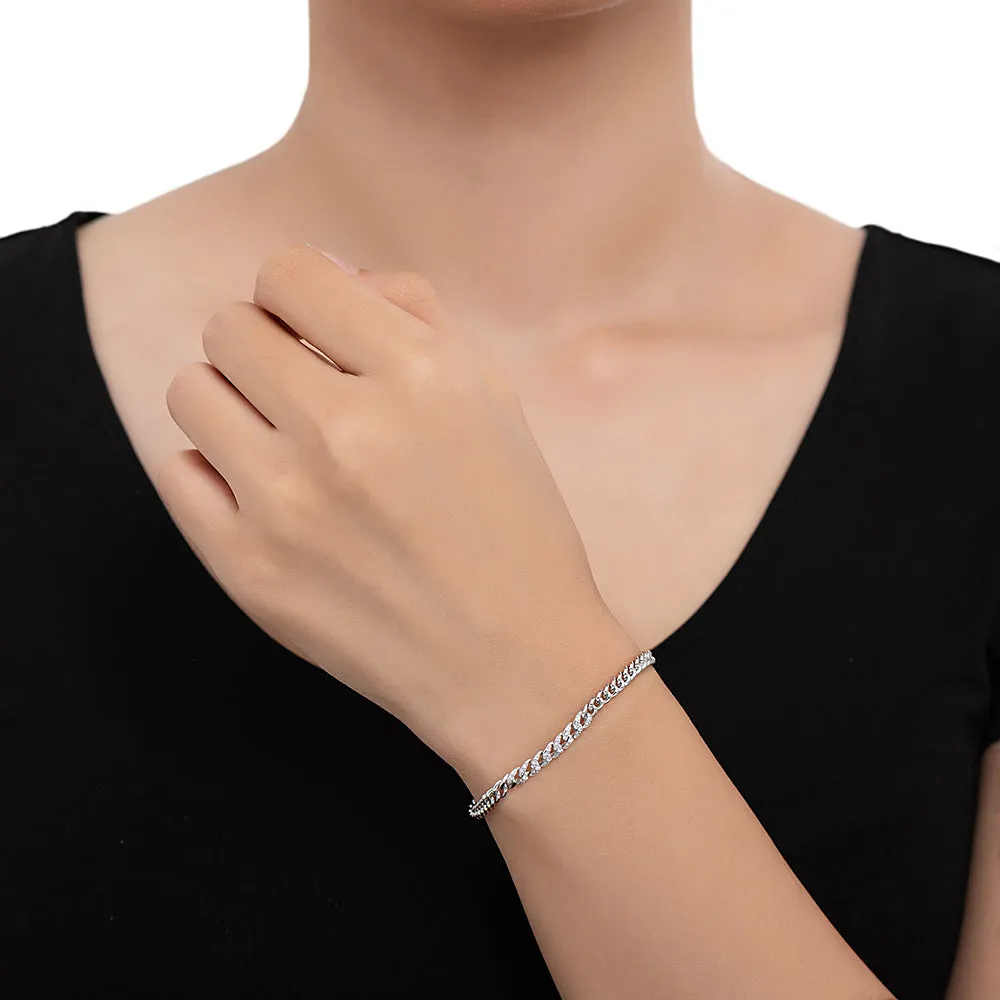 Curb Chain Bracelet CZ