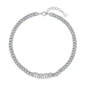 DIAMOND PAVE PERSONALIZED 4 LETTER MEDIUM LINK NECKLACE