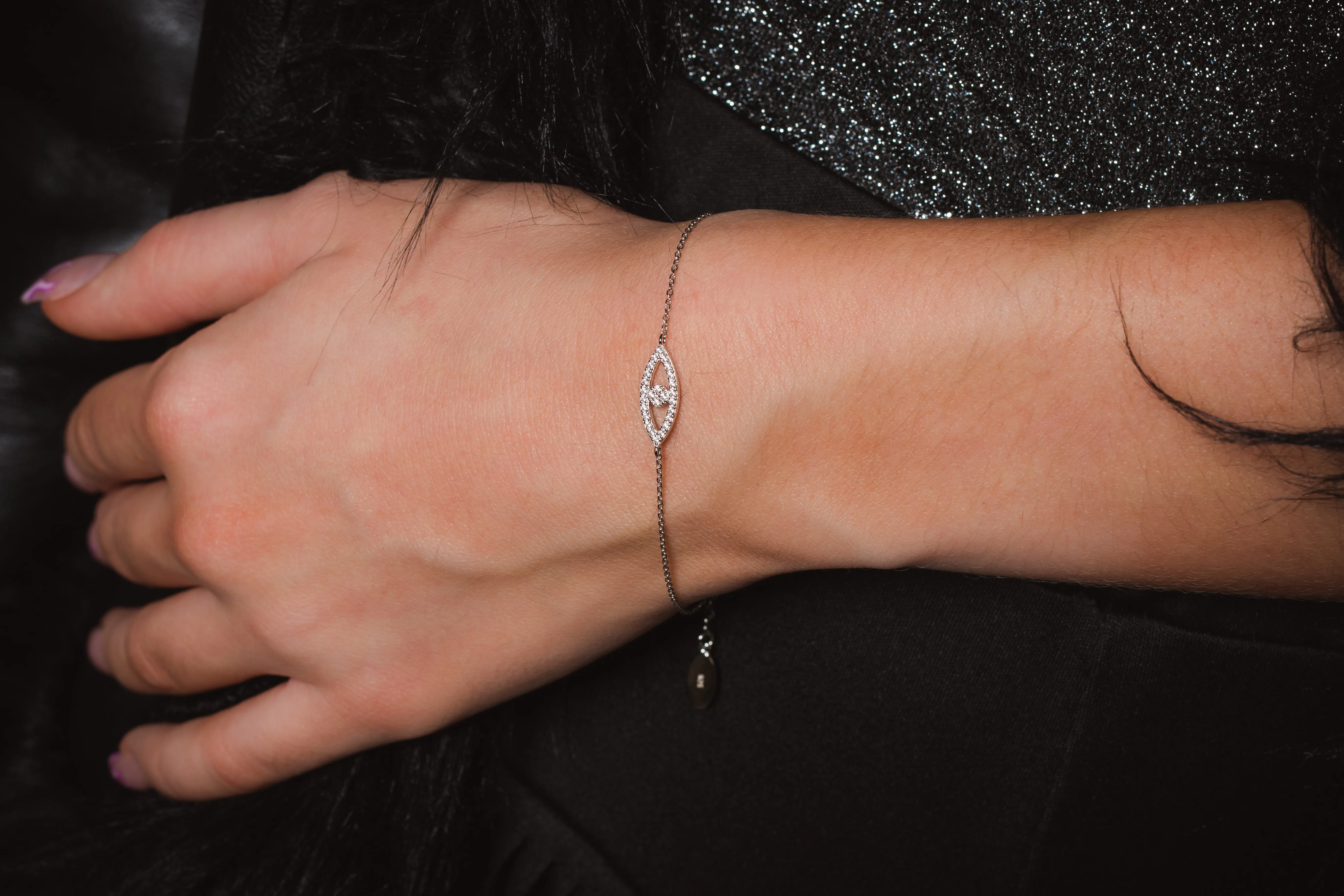 GEORGINI ROCK STAR EVIL EYE SILVER BRACELET