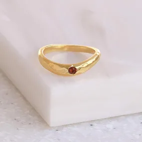Gold Tone Texture Pinky Ring