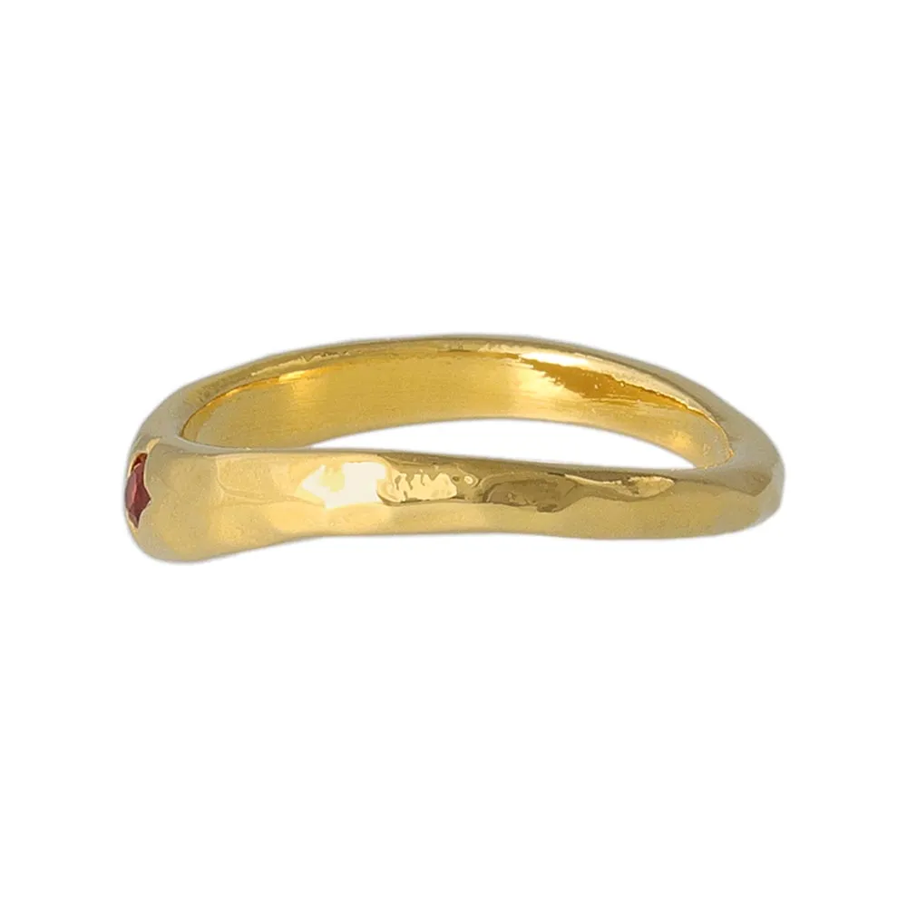 Gold Tone Texture Pinky Ring