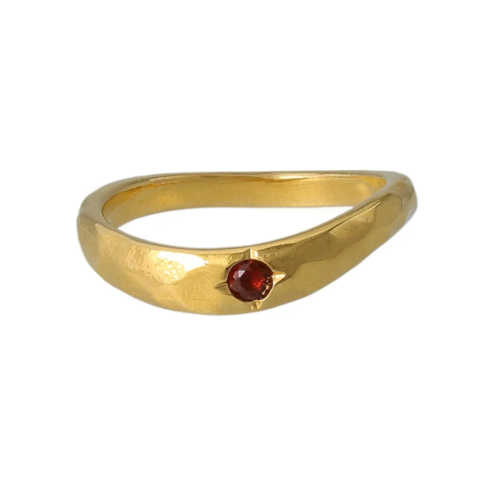 Gold Tone Texture Pinky Ring