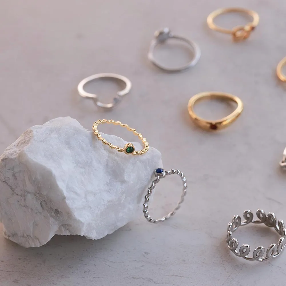Gold Tone Texture Pinky Ring