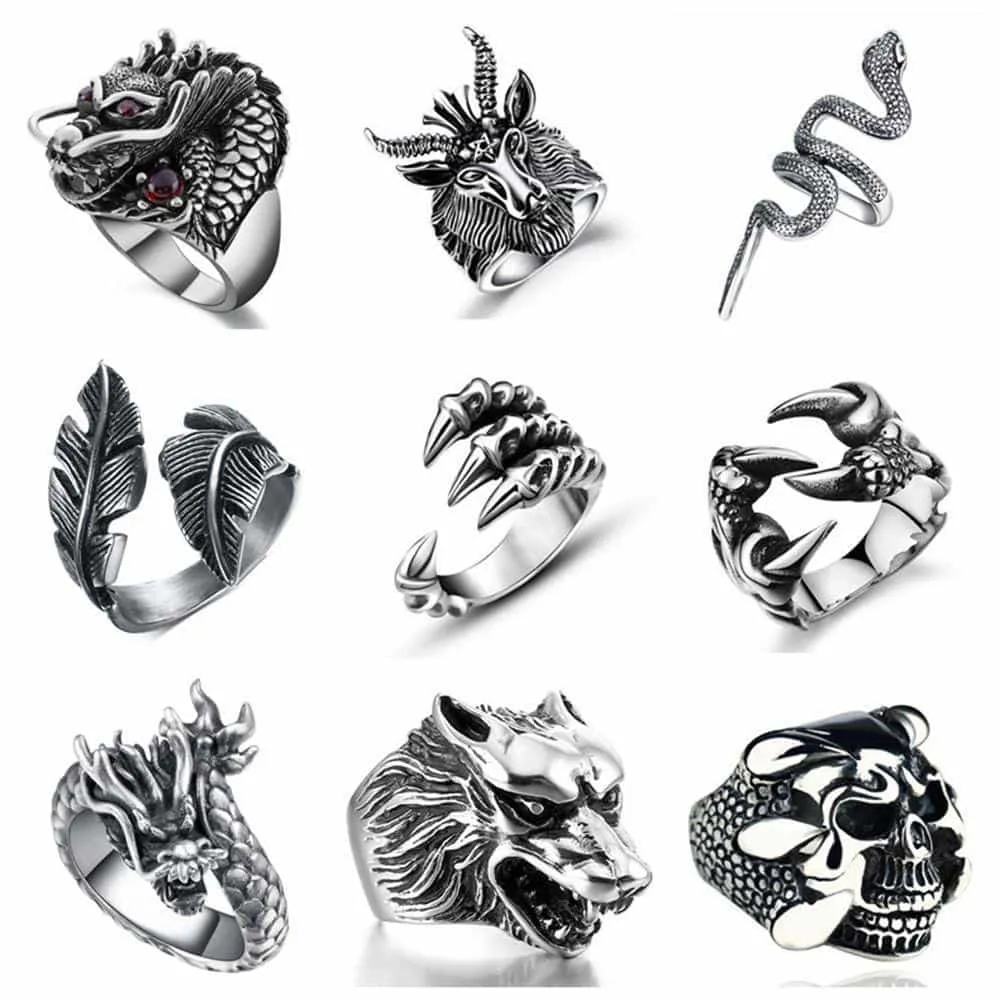GOTH RINGS RESIZABLE