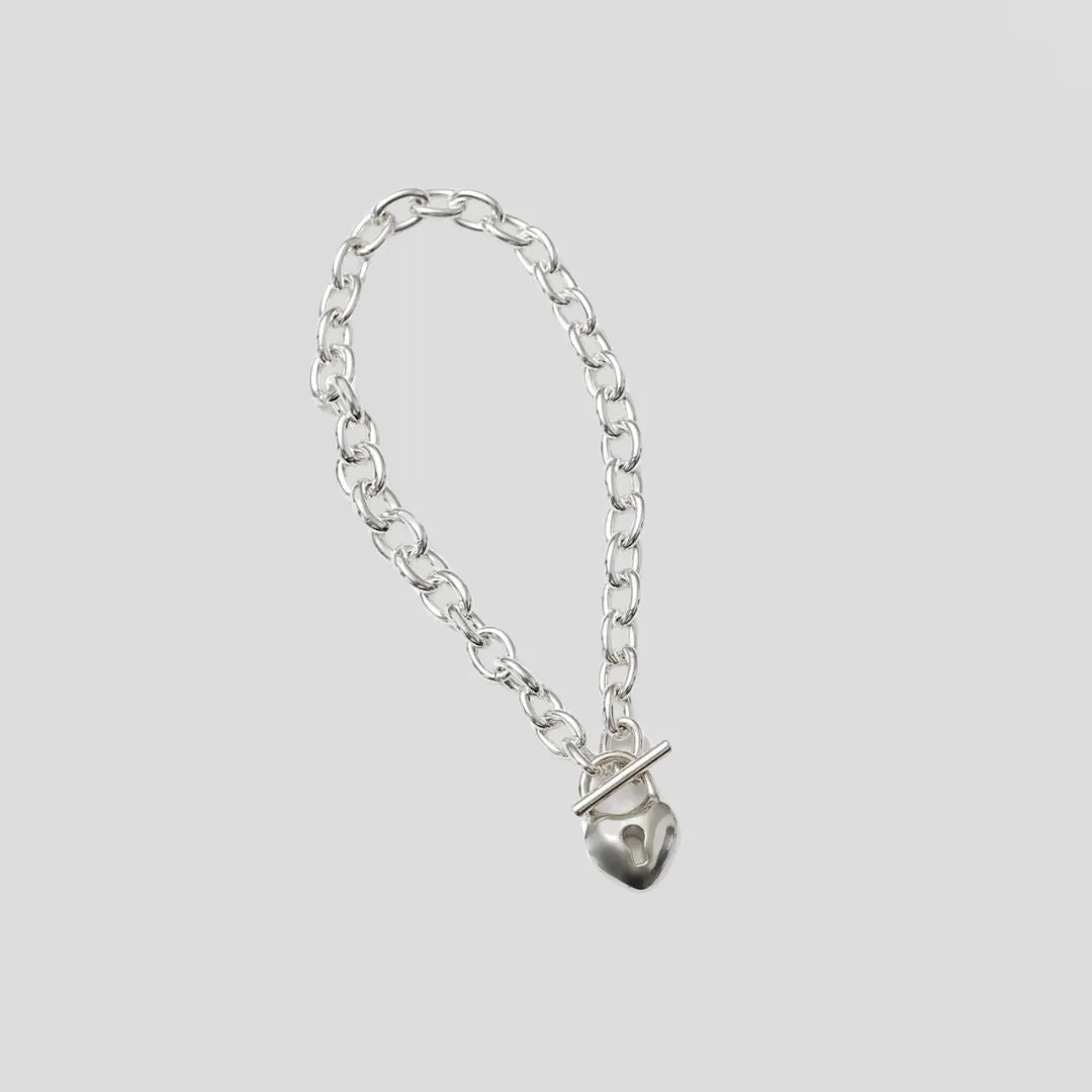 Heart Lock Bracelet (Silver)