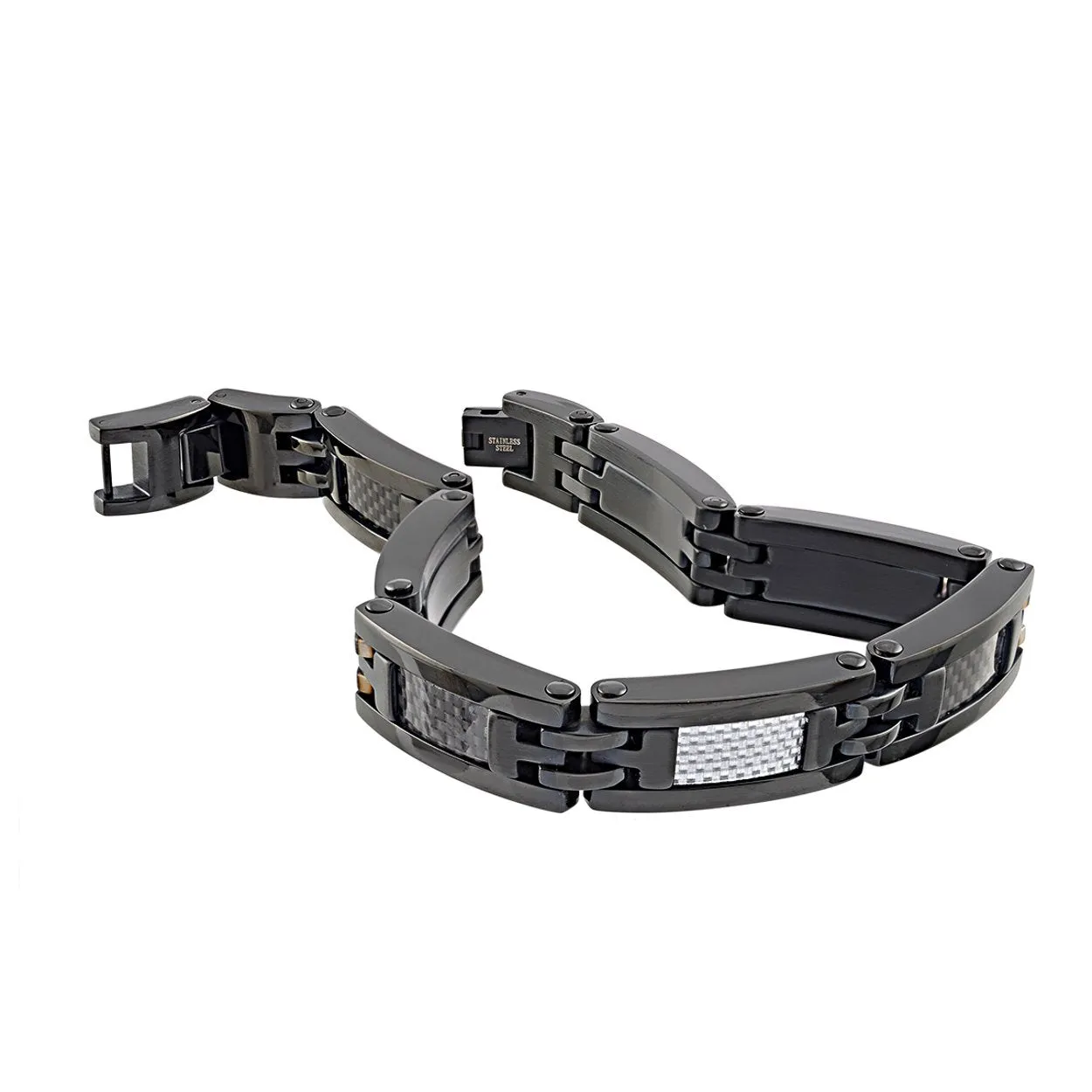 Hybrid Stainless Steel & Carbon Fibre Bracelet