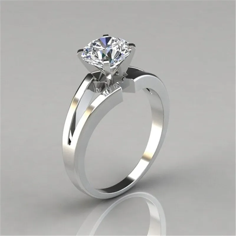 Luxury Gemtone Engagement Silver Ring For Women Wedding Jewelry