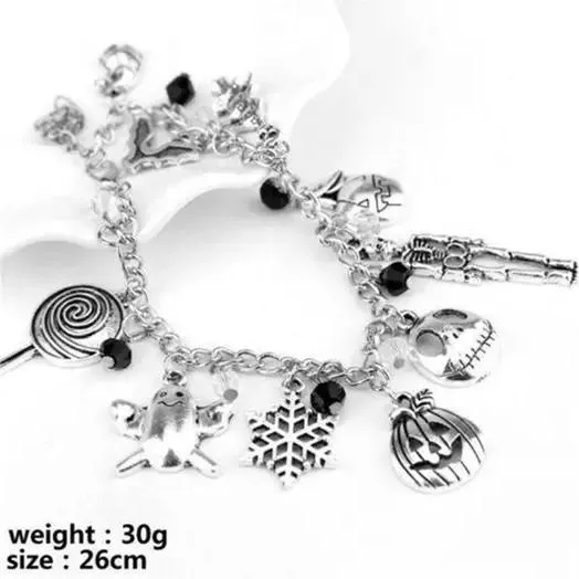 Nightmare Before Christmas Jack Skellington Sally Gothic Bracelet