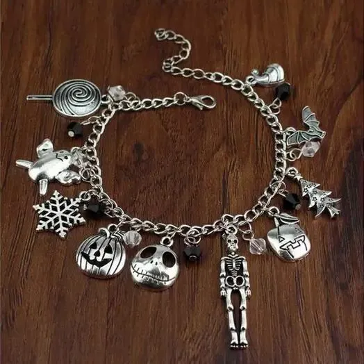 Nightmare Before Christmas Jack Skellington Sally Gothic Bracelet