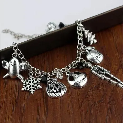 Nightmare Before Christmas Jack Skellington Sally Gothic Bracelet