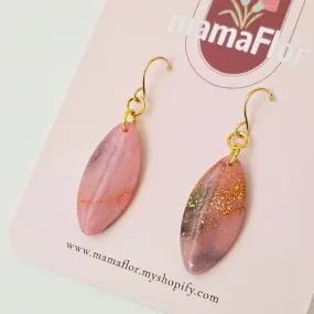 Ollie Dangle Earrings in marbled pinks
