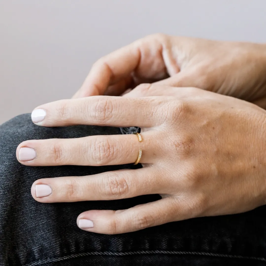 Open Pavé Ring, Size 6