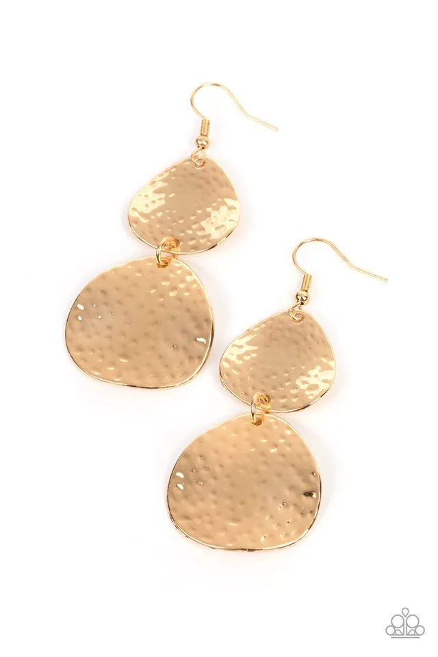 Paparazzi Earring ~ Bait and Switch - Gold