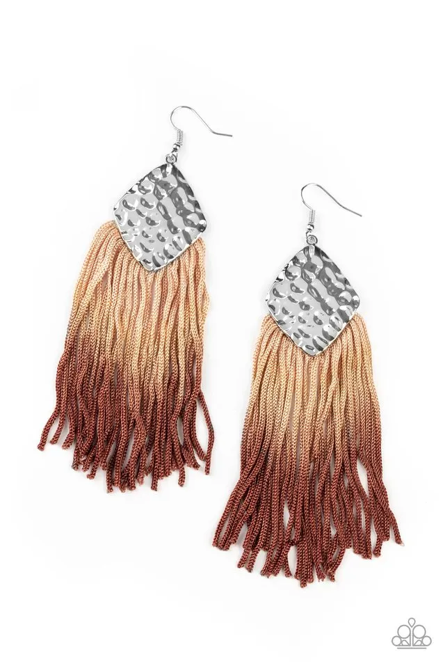 Paparazzi Earring ~ Dip In - Brown