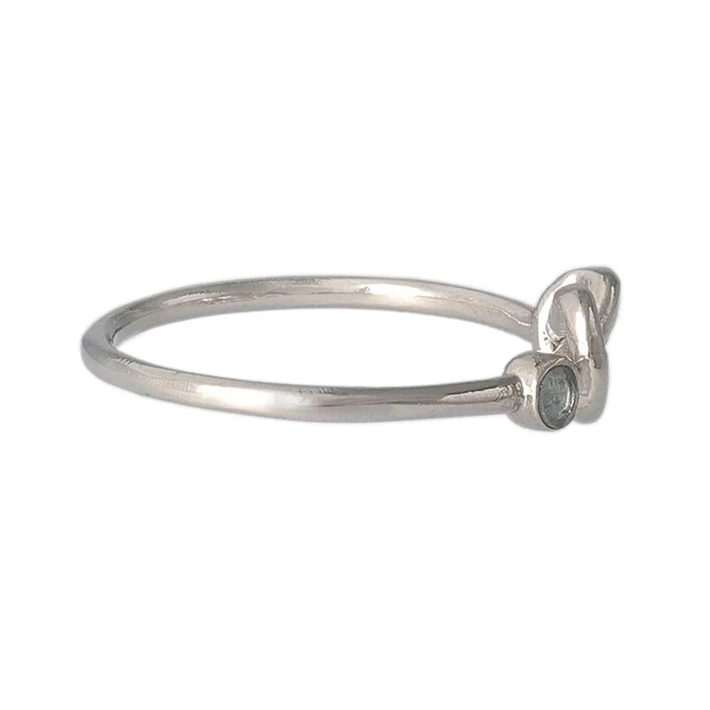 Silver Tone Knot Pinky Ring