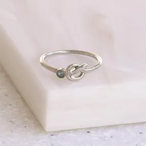 Silver Tone Knot Pinky Ring
