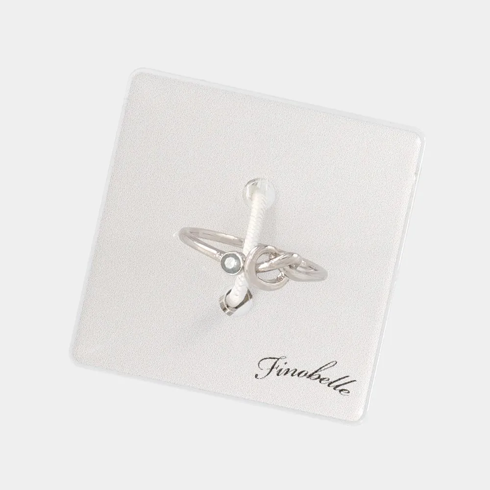 Silver Tone Knot Pinky Ring