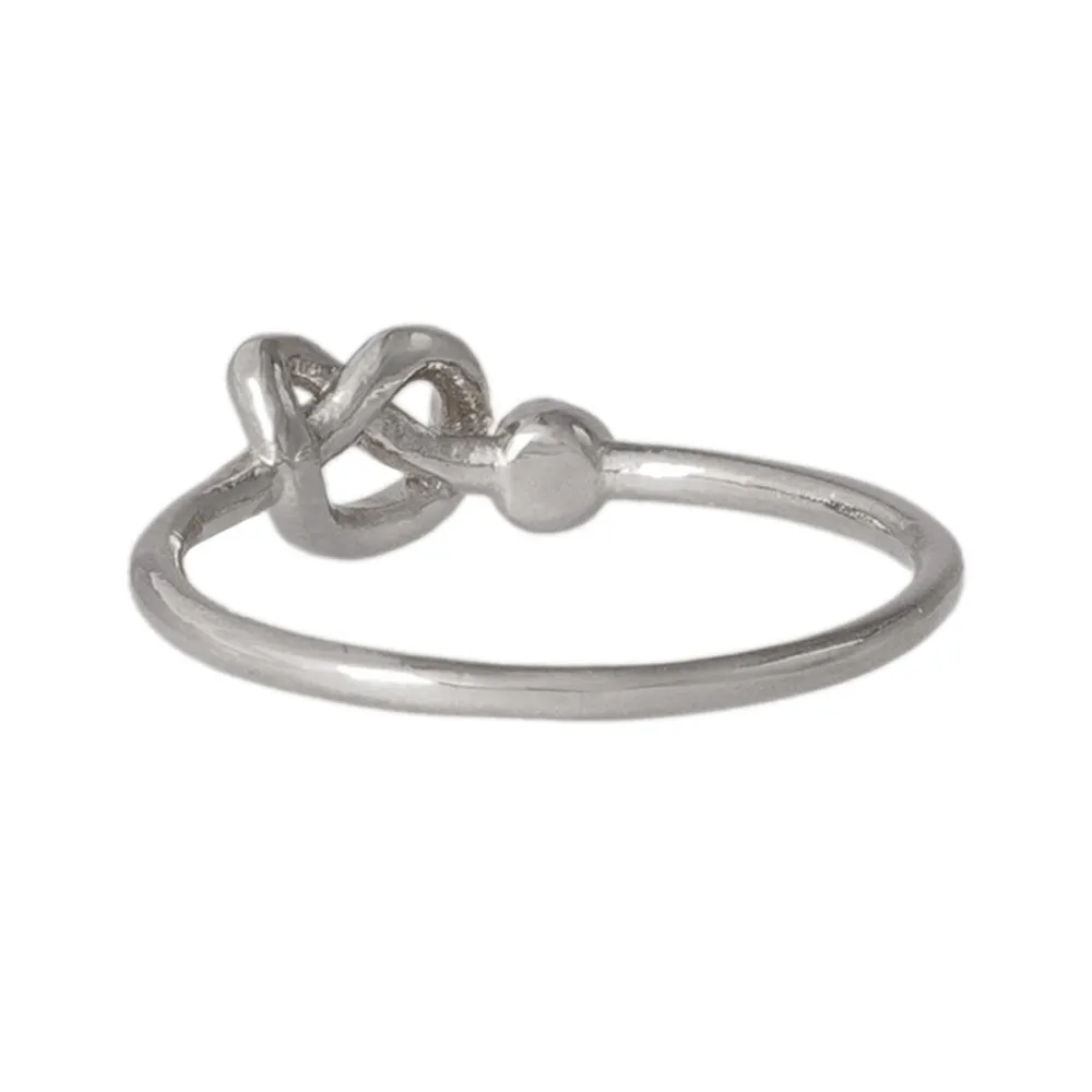 Silver Tone Knot Pinky Ring
