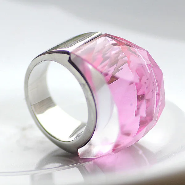 Stainless Steel Wedding Jewelry Supplies Big Zircon Rings for women