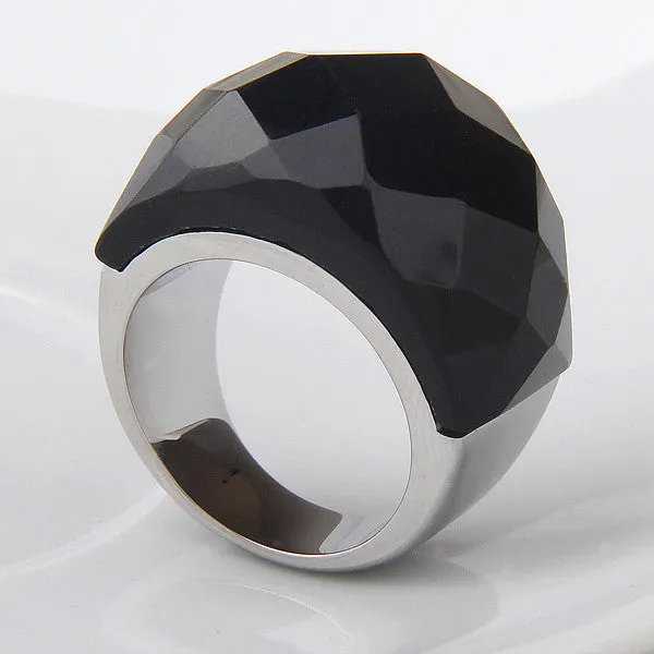 Stainless Steel Wedding Jewelry Supplies Big Zircon Rings for women