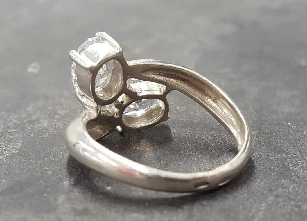 Two Stone Diamond Ring - Sparkly Vintage Ring - Classic Bridal Ring