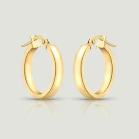 Yellow Gold Narrow Hoop Earring