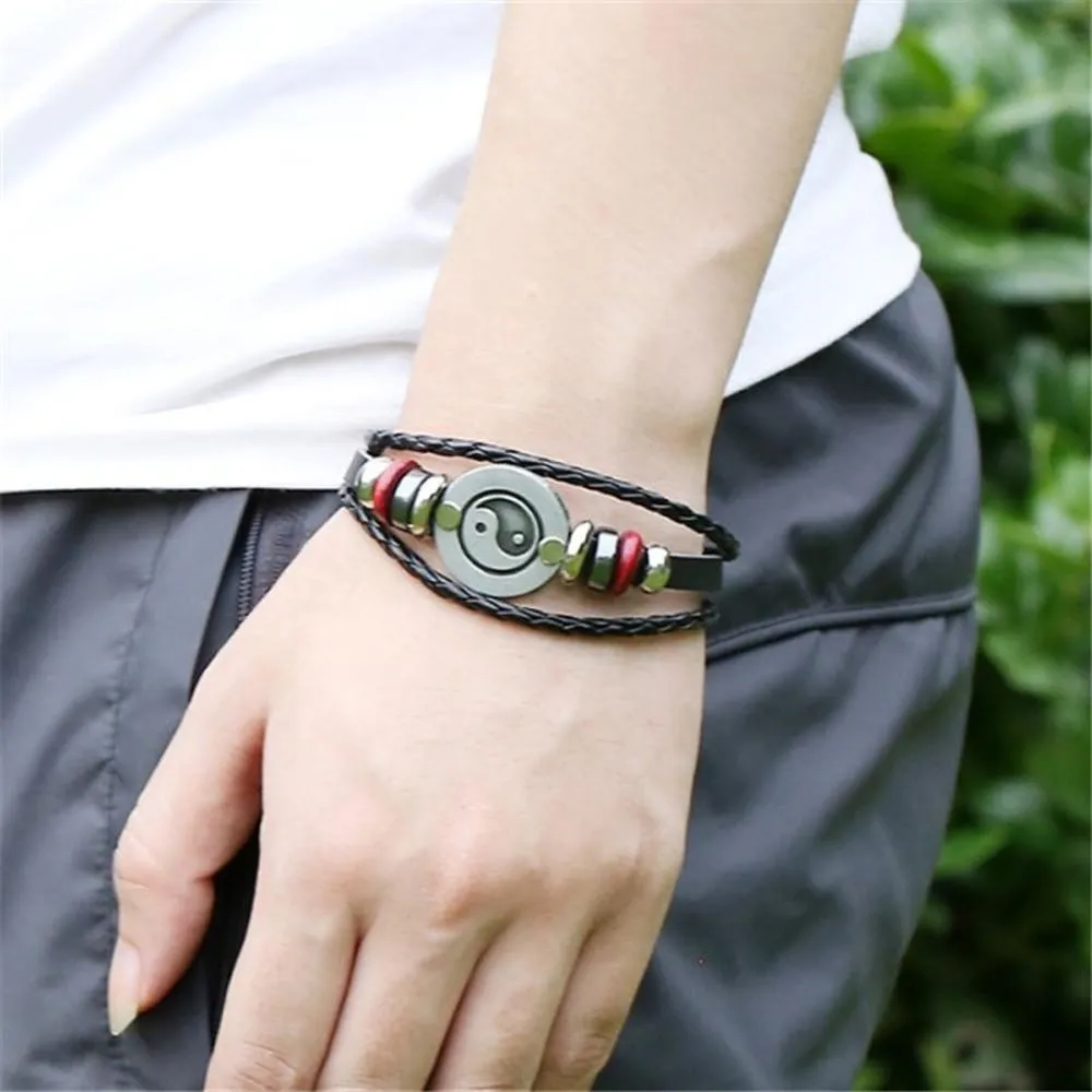 Yin & Yang Sienna Leather Bracelet