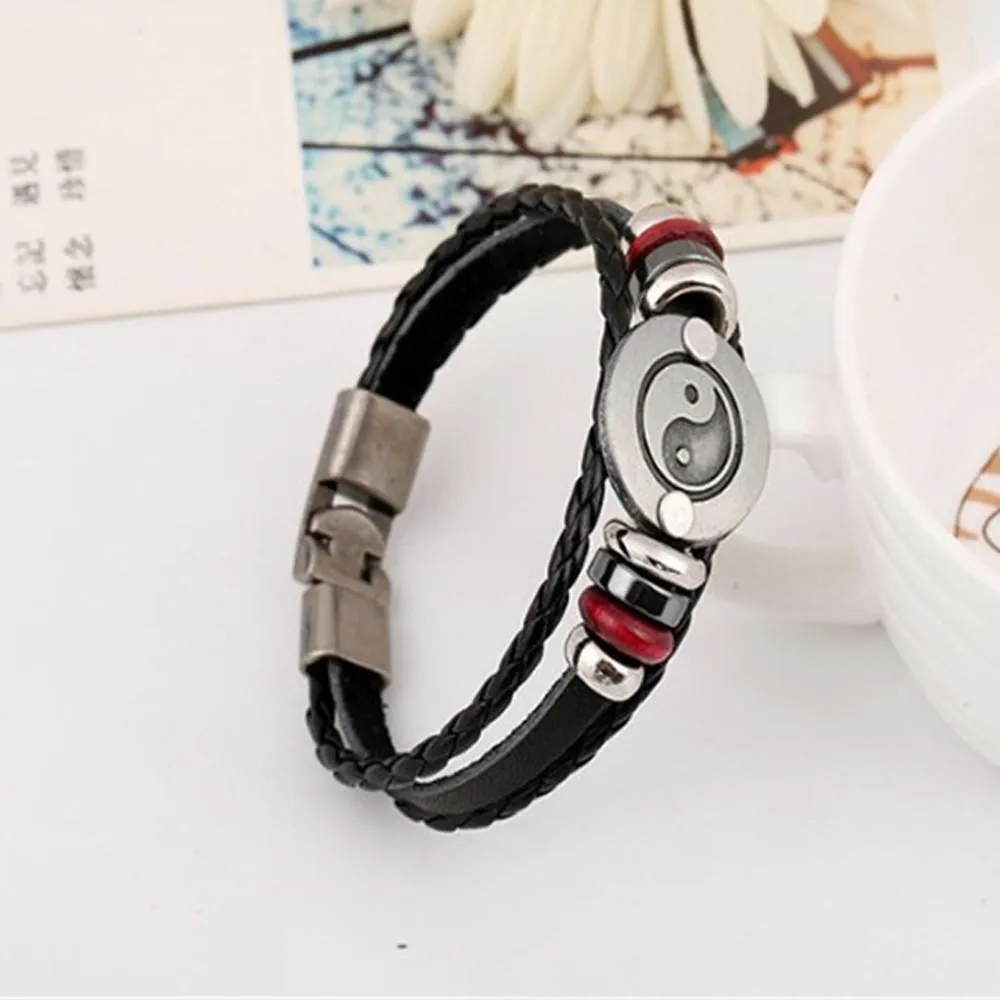 Yin & Yang Sienna Leather Bracelet