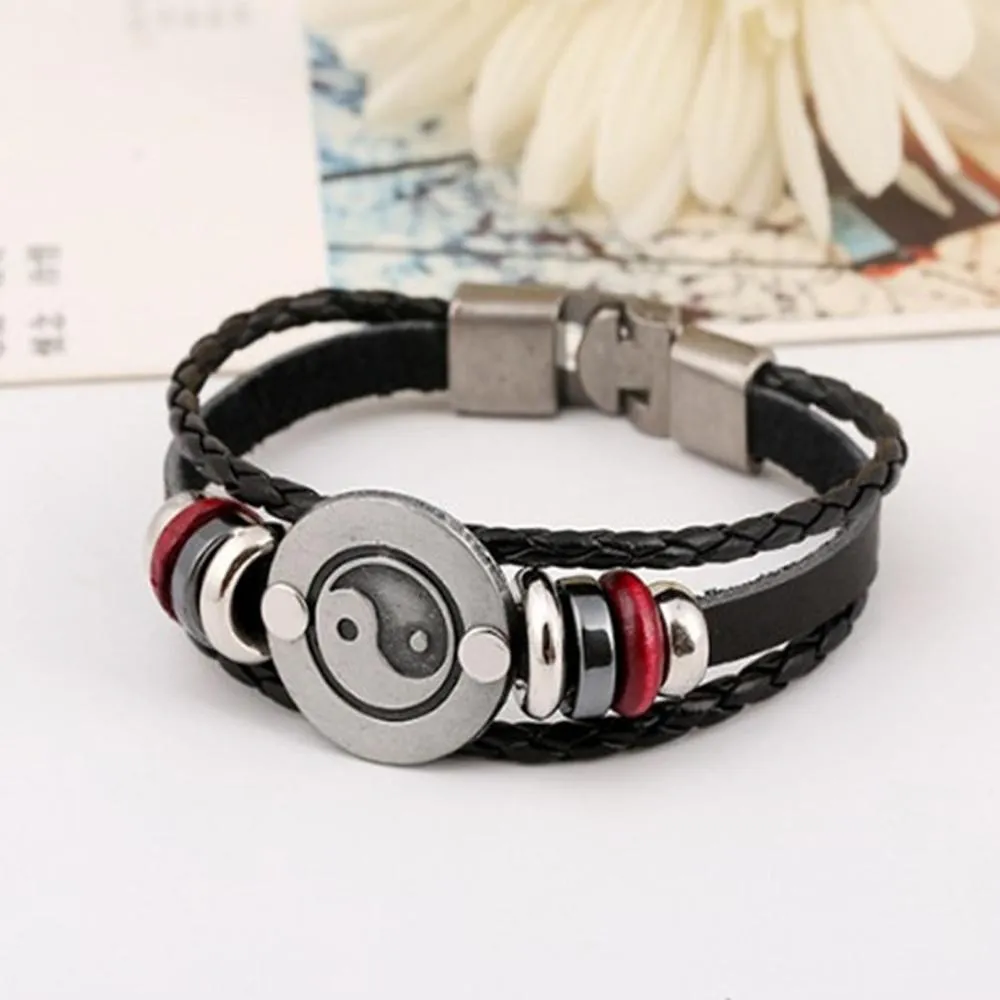Yin & Yang Sienna Leather Bracelet